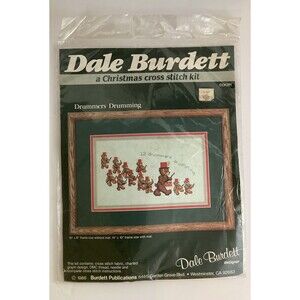 Dale Burdett Christmas 12 Drummers Drumming Bears Counted Cross Stitch Kit NOS
